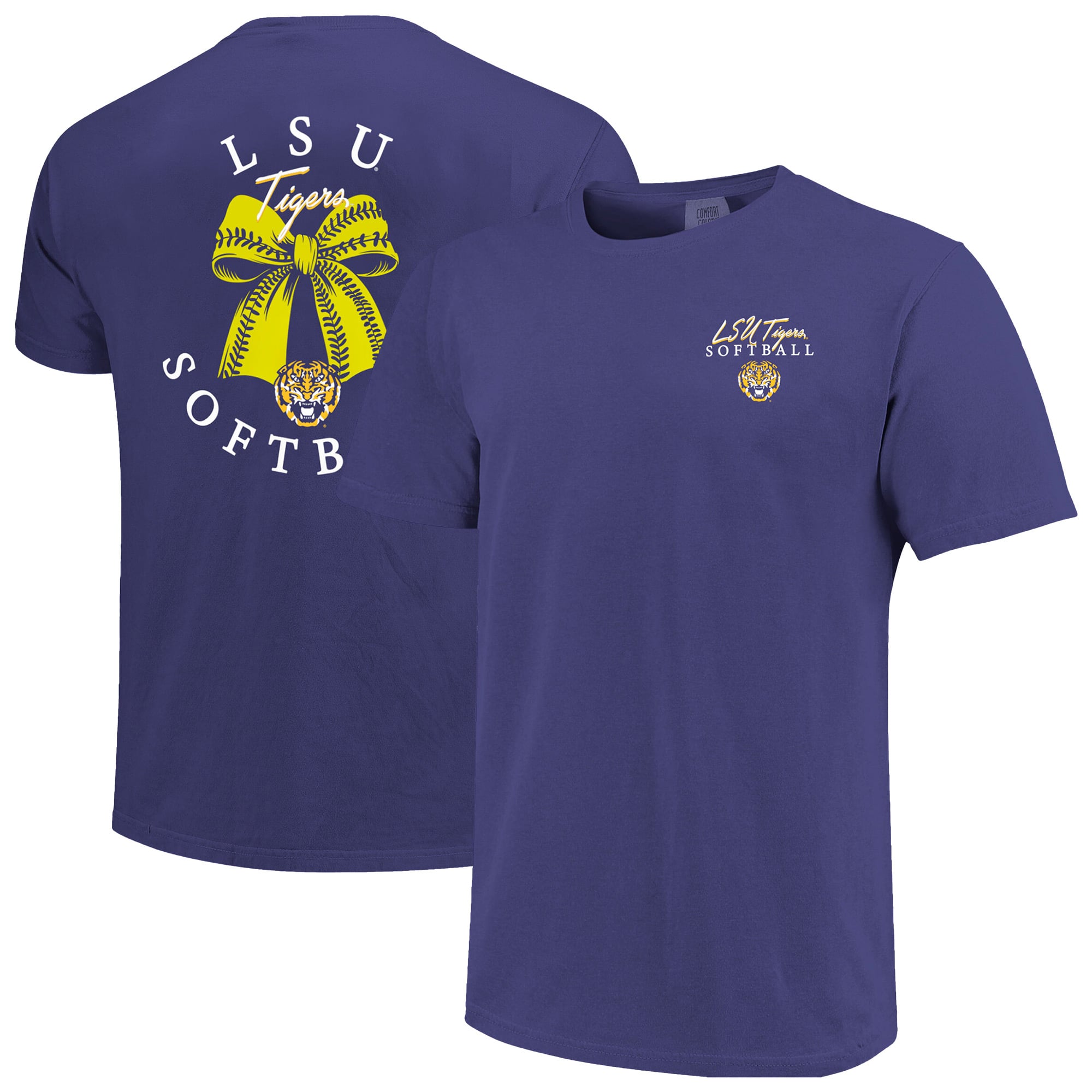 T-shirt à nœud papillon violet LSU Tigers Comfort Colors pour femme